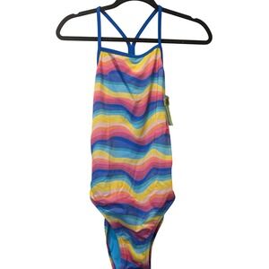 Speedo Multicolor Striped One Piece Swimsuit